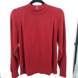 VTG Men's Designer Originals Zip-Close Mock Neck Long Sleeve Sweater 40/L Red
